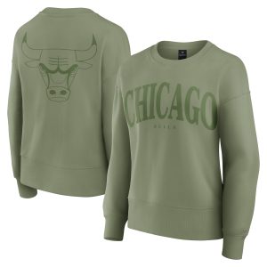 Fanatics Charming Chicago Bulls Women's Olive Elements Flow Pullover Sweatshirt Retailers