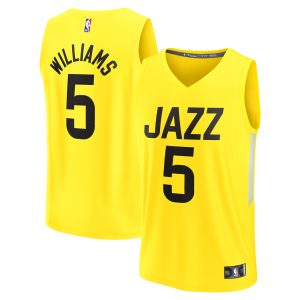 Fanatics Cody Williams Utah Striking Jazz Yellow 2024 NBA Draft Fast Break Player Jersey Icon Edition Flash sale! Snag this great jersey at a discounted price.