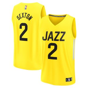 Fanatics Collin Sexton Utah Jazz Alluring Yellow Fast Break Replica Player Jersey Icon Edition Collector's item! A rare addition to any collection.