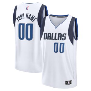 Fanatics Dallas Mavericks White Fast Marvelous Break Custom Jersey Association Edition Limited stock! Be quick and grab this must - have jersey to support your team.