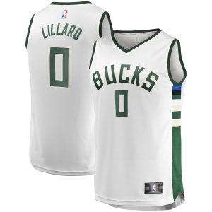 Fanatics Damian Lillard Milwaukee Bucks Men's White Fast Break Player Jersey Association Edition Premium - grade Limited stock! Be quick and grab this must - have jersey to support your team.