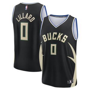 Fanatics Damian Lillard Unique Milwaukee Bucks Youth Black Fast Break Replica Player Jersey Statement Edition Proven quality! Invest in this reliable jersey.