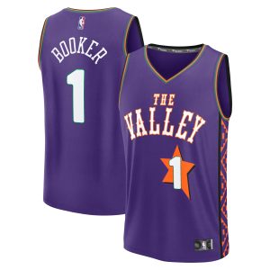 Fanatics Devin Booker Phoenix Suns Youth Purple 2024/25 Fast Break Player Jersey Remarkable City Edition High - demand item! Order this sought - after jersey immediately.