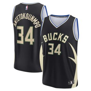 Fanatics Giannis Antetokounmpo Superior Milwaukee Bucks Black Fast Break Replica Player Jersey Statement Edition Be the first! Order this trendy jersey ahead of the crowd.