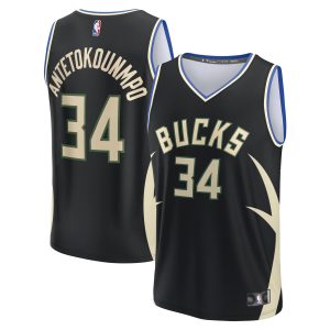 Fanatics Giannis Antetokounmpo Milwaukee Bucks Black Fast Break Replica Player Jersey Statement Fabulous Edition Perfect fit! Order this comfortable jersey.