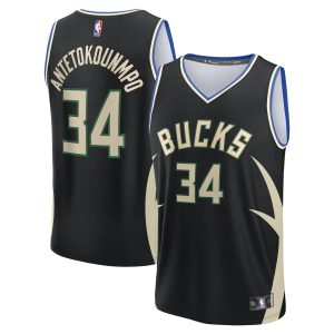 Fanatics Giannis Antetokounmpo Milwaukee Bucks Black Fast Break Replica Player Distinguished Jersey Statement Edition Time - sensitive! Order now before the deal expires.