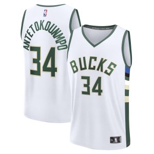 Fanatics Giannis Antetokounmpo Superior Milwaukee Bucks Youth White Fast Break Replica Player Jersey Association Edition Show your dedication! Own this special jersey for your team.