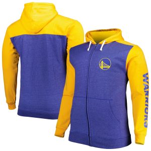 Fanatics Golden State Warriors Royal/Gold Big & Tall Down and Distance Full Zip Superior Hoodie Gift idea! Surprise a sports fan with this amazing jersey.