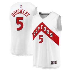 Fanatics Immanuel Quickley Toronto Raptors Youth White Dashing Fast Break Player Jersey Association Edition Experience luxury! Order this high - end jersey.