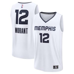 Fanatics Ja Morant Memphis Grizzlies White Fast Break Replica Player Jersey Association Fantastic Edition Sports enthusiasts