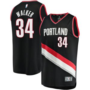 Fanatics Jabari Classy Walker Portland Trail Blazers Black Fast Break Replica Jersey Icon Edition Retailers