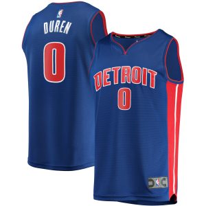 Fanatics Jalen Duren Elegant Detroit Pistons Blue Fast Break Replica Jersey Icon Edition Act fast! Only a handful left. Secure this amazing jersey now.