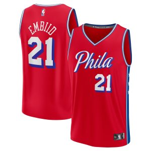 Fanatics Joel Embiid Philadelphia 76ers Red Fast Break Replica Player Elegant Jersey Statement Edition Team spirit! Show it off with this awesome jersey.