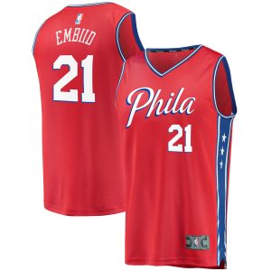 Fanatics Joel Embiid Philadelphia 76ers Youth Red 2019/20 Fast Break Marvelous Replica Player Team Jersey Statement Edition Celebrate your team! Order this commemorative jersey.