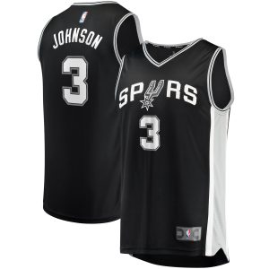 Fanatics Keldon Johnson San Antonio Spurs Black Fast Break Replica Dashing Jersey Icon Edition Sports fans