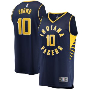 Fanatics Kendall Brown Indiana Pacers Navy 2021/22 Fast Break Replica Jersey Icon Striking Edition Sports fans