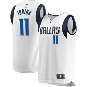 Fanatics Kyrie Irving Dallas Delightful Mavericks Youth White Fast Break Replica Player Jersey Association Edition Collector's item! A rare addition to any collection.