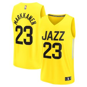 Fanatics Lauri Markkanen Utah Jazz Youth Yellow Top - notch Fast Break Player Jersey Icon Edition Don't be left out! Get this stylish jersey and show your team pride.