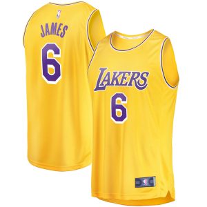 Fanatics LeBron James Los Angeles Lakers Gold Fabulous 2021/22 Fast Break Replica Jersey Icon Edition Sports fans