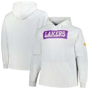 Fanatics Los Angeles Lakers Ash Big & Tall Raglan Tri Blend Pullover Hoodie Premium - grade Be the first! Order this trendy jersey ahead of the crowd.