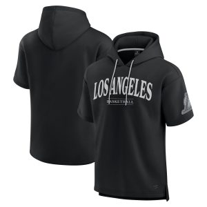 Fanatics Los Angeles Marvelous Lakers Black Elements Ready Short Sleeve Pullover Hoodie Sports fans