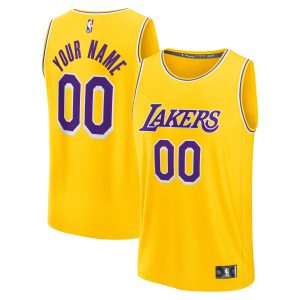 Fanatics Los Angeles Lakers Gold Fast Break Custom Impressive Jersey Icon Edition Be a part of the action! Get this game - ready jersey.