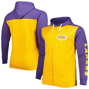 Fanatics Los Angeles Charming Lakers Gold/Purple Big & Tall Down and Distance Full Zip Hoodie For the true fans! Secure this authentic jersey now.