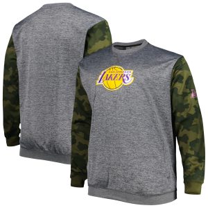 Fanatics Los Sophisticated Angeles Lakers Heather Charcoal Big & Tall Camo Stitched Sweatshirt For the true fans! Secure this authentic jersey now.