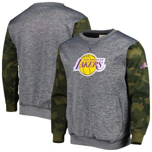Fanatics Los Remarkable Angeles Lakers Heather Charcoal Camo Stitched Sweatshirt Time - sensitive! Order now before the deal expires.