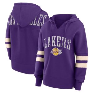 Fanatics Los Angeles Lakers Women's Purple Bold Move Gorgeous Dolman V Neck High Hip Hoodie For the true fans! Secure this authentic jersey now.
