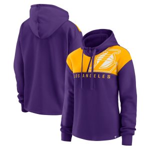 Fanatics Los Angeles Lakers Women's Purple Overslide Fleece Quarter Zip Prime Hoodie Show your dedication! Own this special jersey for your team.