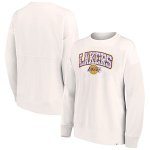 Fanatics Los Angeles Lakers Women's White Tonal Leopard Captivating Pullover Sweatshirt Collector's item! A rare addition to any collection.