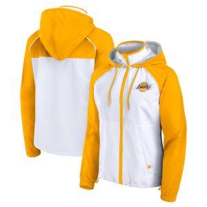 Fanatics Los Angeles Lakers Women's White/Gold Distinguished Anorak Raglan Full Zip Hoodie Jacket Limited edition! Don't miss your chance to own this unique jersey.