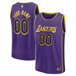 Fanatics Los Angeles Dashing Lakers Youth Purple Fast Break Custom Jersey Statement Edition Retailers