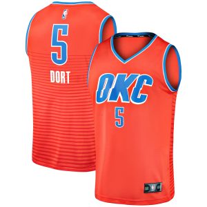 Fanatics Luguentz Dort Oklahoma City Thunder Orange Fast Break Replica Player Jersey Exquisite Statement Edition Be the first! Order this trendy jersey ahead of the crowd.