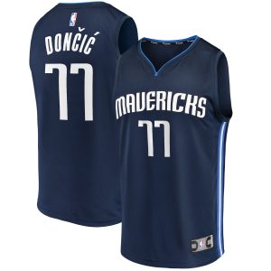 Fanatics Luka Doncic Dallas Mavericks Navy Fast Break Team Replica Jersey Statement Terrific Edition Upgrade your fan gear! Order this premium jersey today.
