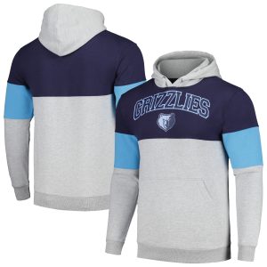 Fanatics Memphis Grizzlies Navy Contrast Pieced Pullover Marvelous Hoodie Sports enthusiasts