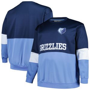 Fanatics Magnificent Memphis Grizzlies Navy/Light Blue Big & Tall Split Pullover Sweatshirt Retailers