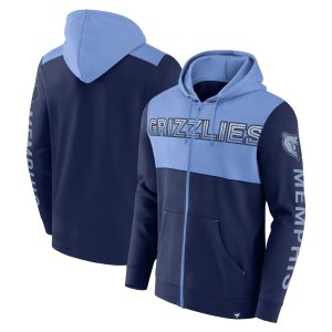 Fanatics Memphis Grizzlies Navy/Light Blue Stunning Skyhook Colorblock Full Zip Hoodie Proven quality! Invest in this reliable jersey.