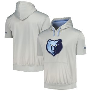Fanatics Memphis Splendid Grizzlies Silver/Light Blue Short Sleeve Pullover Hoodie Sports enthusiasts
