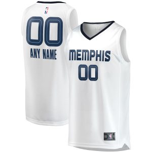Fanatics Memphis Grizzlies White Fast Break Custom Captivating Replica Jersey Association Edition Collectors