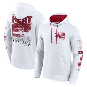 Fanatics Miami Heat White Game Time Crossover Exceptional Pullover Hoodie Gift idea! Surprise a sports fan with this amazing jersey.