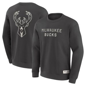 Fanatics Milwaukee Bucks Gray Splendid Elements Future Ground Lettering Pullover Sweatshirt Authentic look! Wear this genuine jersey.