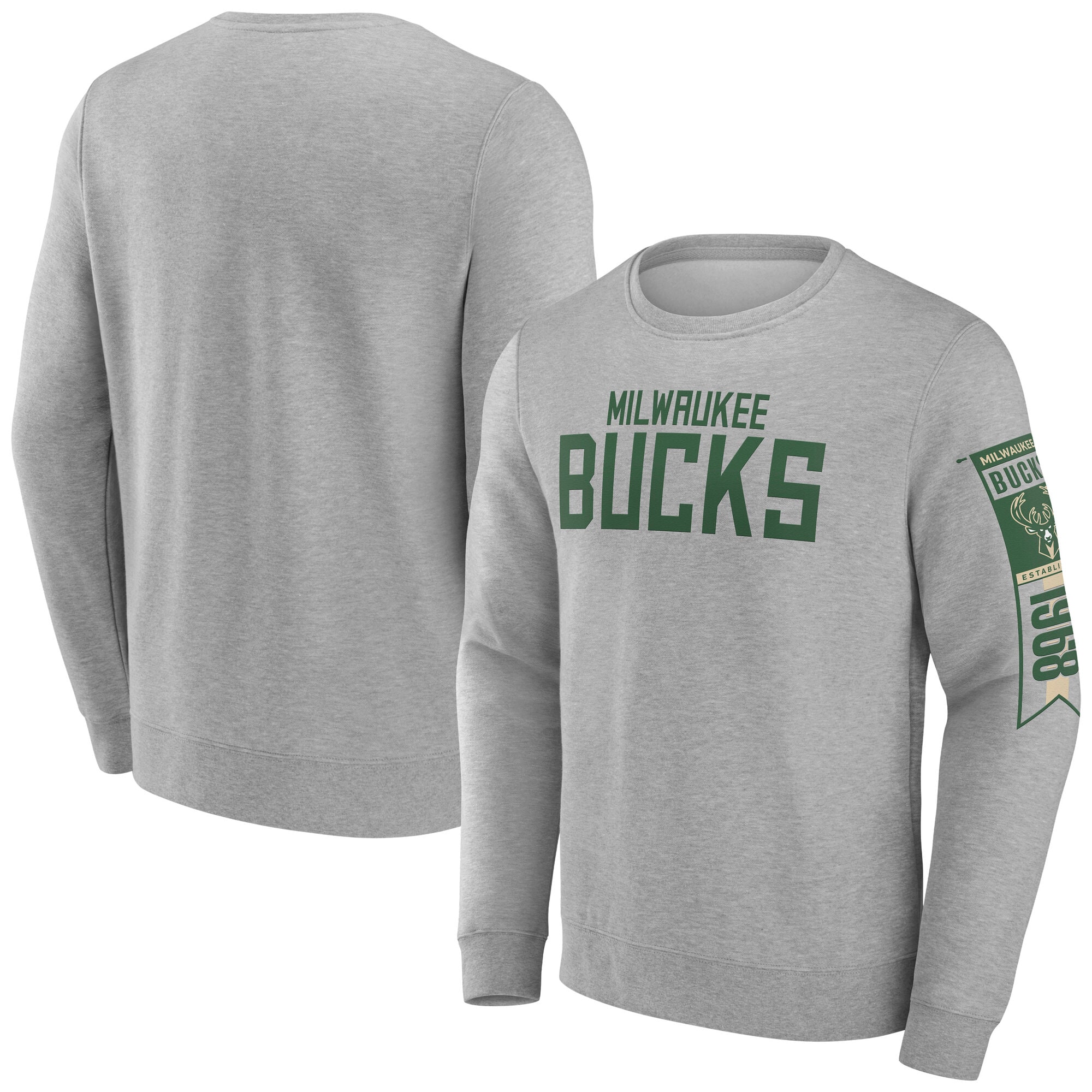 Fanatics Milwaukee Bucks Gray Fleece Alluring Pullover Sweatshirt Be a part of the action! Get this game - ready jersey.