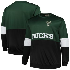 Fanatics Milwaukee Bucks Hunter Exceptional Green/Black Big & Tall Split Pullover Sweatshirt Limited stock! Be quick and grab this must - have jersey to support your team.