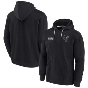 Fanatics Milwaukee Bucks Unisex Outstanding Black Elements Super Soft Fleece Pullover Hoodie Customizable! Personalize this great jersey.