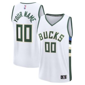 Fanatics Stunning Milwaukee Bucks White Fast Break Custom Jersey Association Edition Best - selling! Order this popular jersey before it's out of stock.