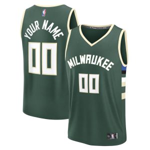 Fanatics Milwaukee Bucks Top - notch Youth Green Fast Break Custom Replica Jersey Icon Edition High - demand item! Order this sought - after jersey immediately.