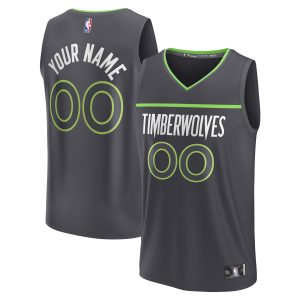 Fanatics Minnesota Timberwolves Youth Black Custom Fast Sophisticated Break Jersey Statement Edition Sports fans