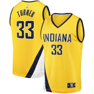 Fanatics Myles Turner Indiana Pacers Gold Fast Break Charming Replica Jersey Statement Edition Sports enthusiasts